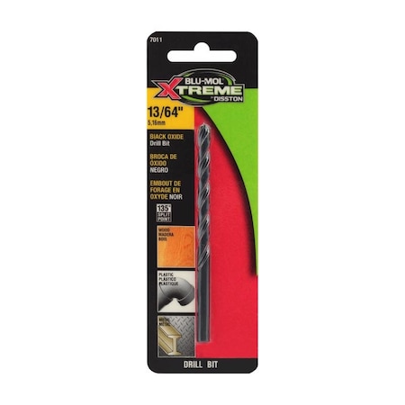 Blu-Mol Xtreme Blu-Mol Xtreme 13/64 in. High Speed Steel Drill Bit 1 pk E0217011